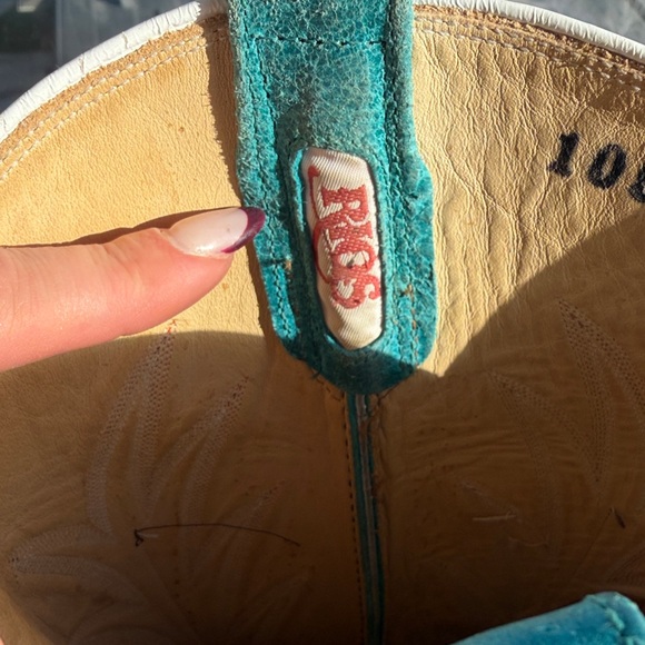 Kemosabe Teal and Brown Cowboy Boots Like New - Picture 7 of 8